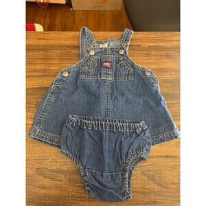OLD NAVY Girl’s 2 Piece Overall Dress with Diaper Cover / Size: NB 3-6 Months